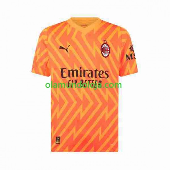 Camisola AC Milan Mike Maignan 16 Guarda-redes Homem Equipamento Segundo 2023-2024 Manga Curta